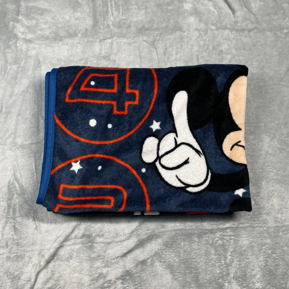 Disney Mickey Mouse Space Rocket‎ Blast Off Toddler Baby Blanket Blue